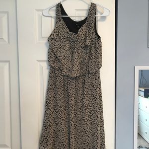 Black and tan midi dress, size small